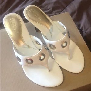 White Guess Heels worn twice